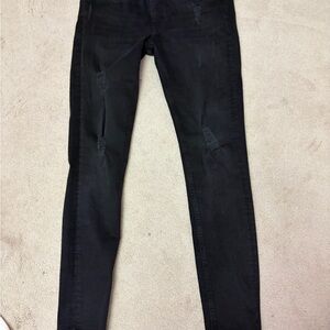 Zara Distressed Black Skinny Jeans